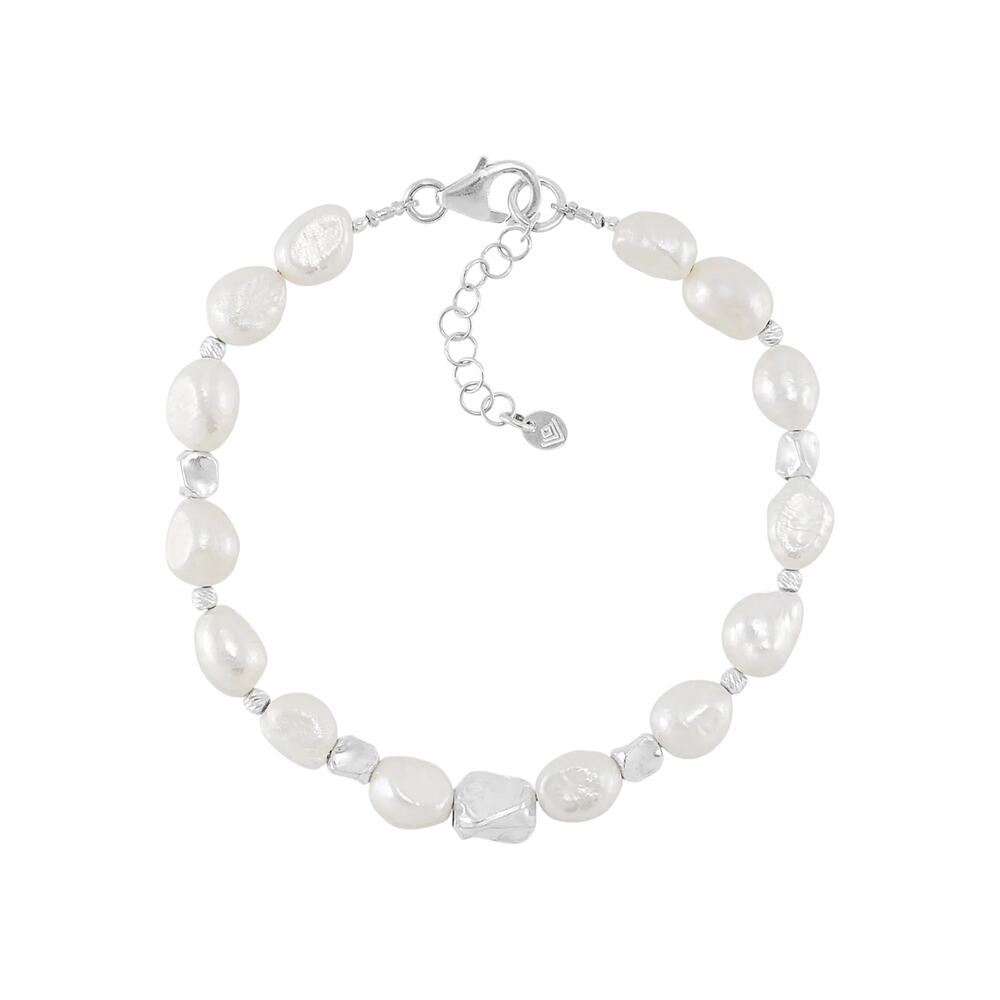 SILPADA Power Player Silver Freshwater Pearl Bracelet